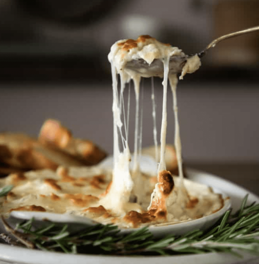 cheesy artichoke dip, the perfect fall appetizer