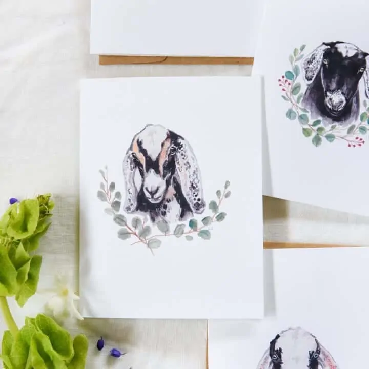 Free Printable Goat Greeting Cards
