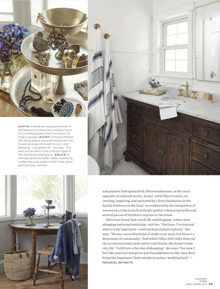 Come take a look into our home through the eyes of photographer Jay Wilde and stylist Lacey Howard in Country Home Magazine’s early spring 2019 edition!