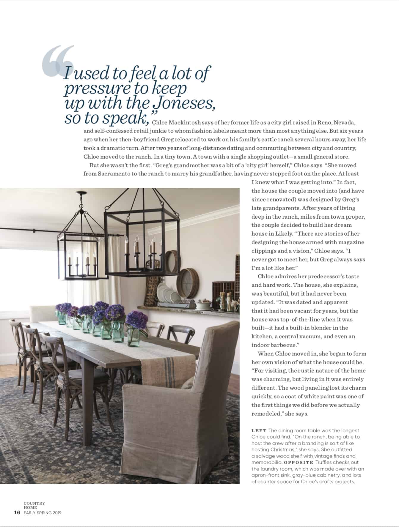 Come take a look into our home through the eyes of photographer Jay Wilde and stylist Lacey Howard in Country Home Magazine’s early spring 2019 edition!