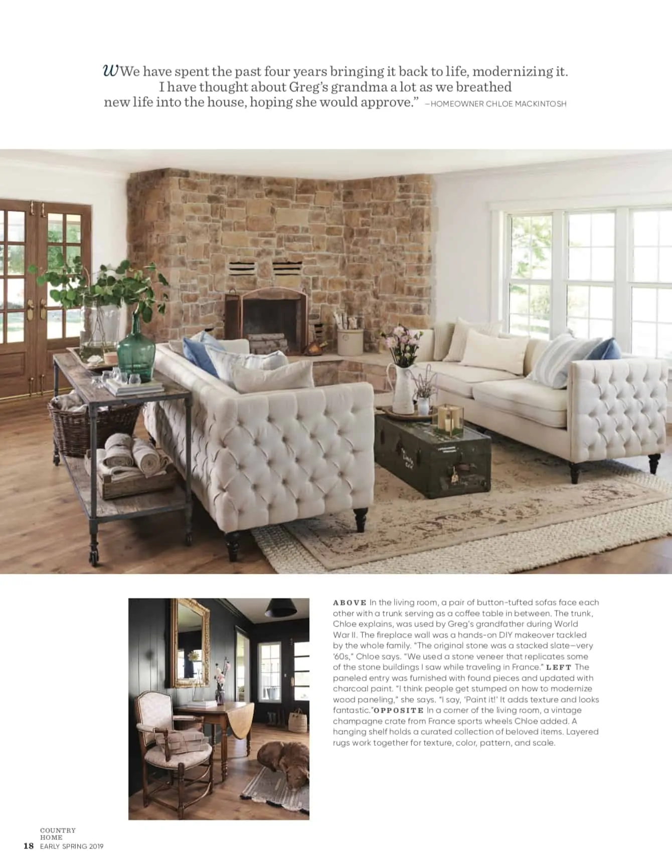 Come take a look into our home through the eyes of photographer Jay Wilde and stylist Lacey Howard in Country Home Magazine’s early spring 2019 edition!