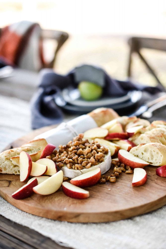 Baked Brie with Candied Walnuts for an easy fall appetizer