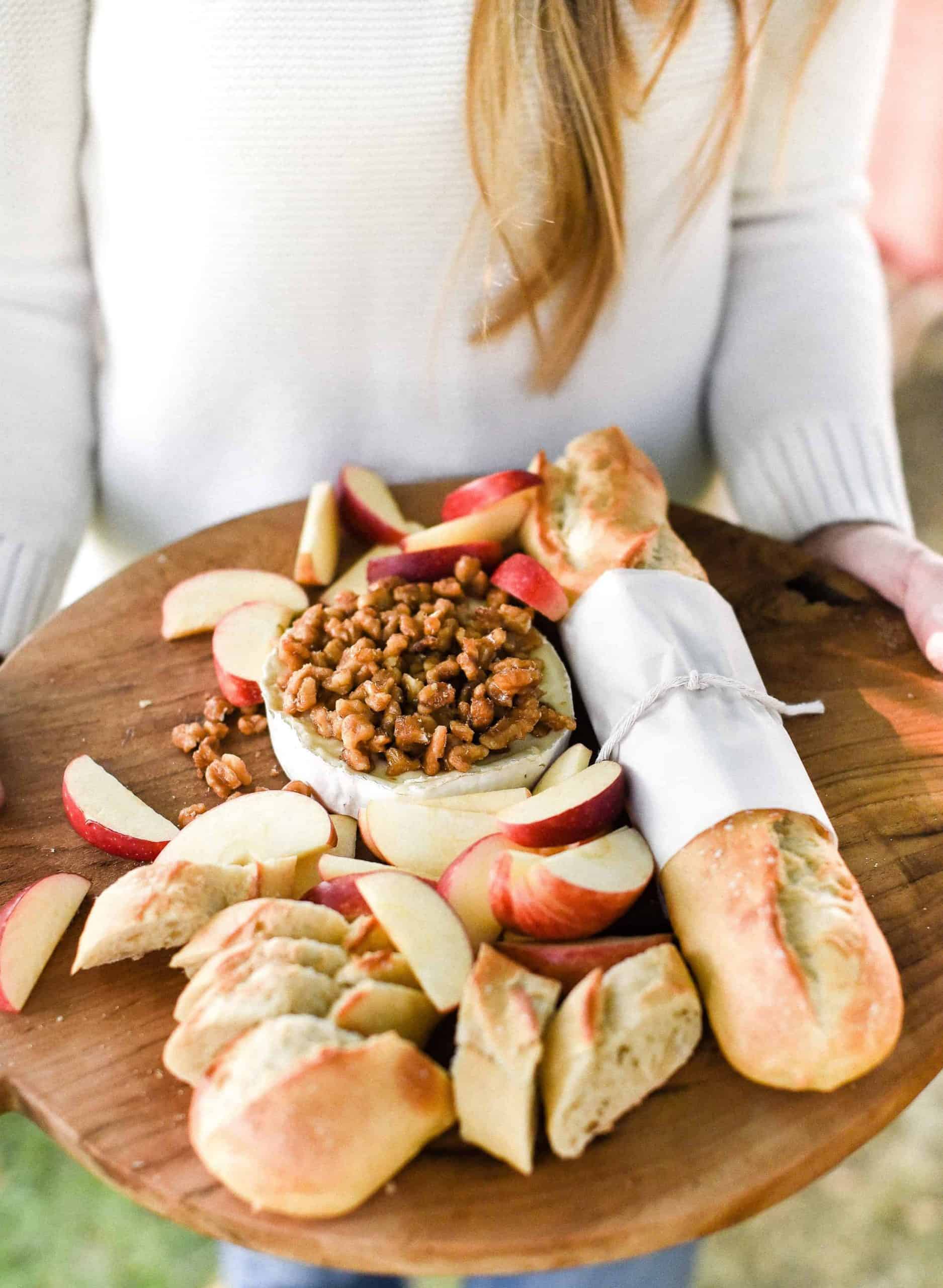 Baked Brie with Candied Walnuts for an Easy Fall Appetizer