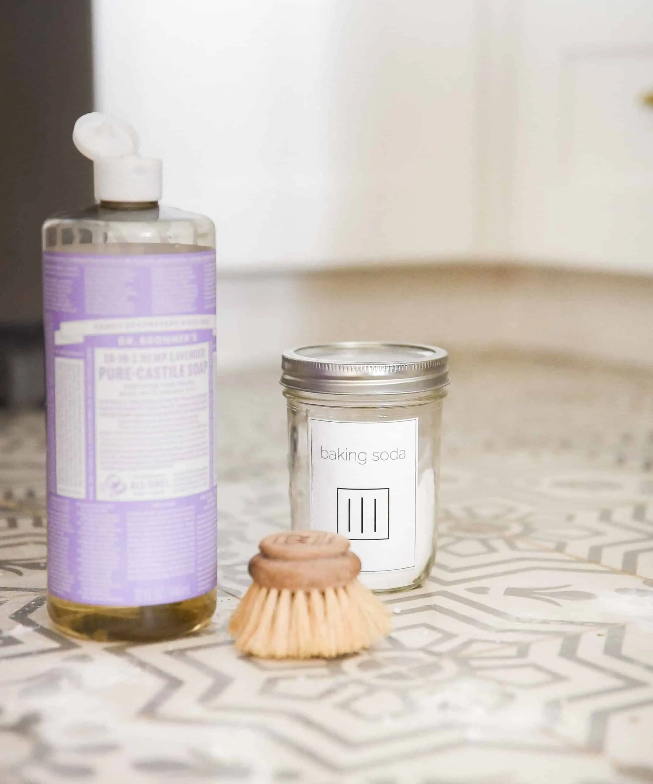 Make your own homemade grout cleaner with just two all-natural ingredients! This simple grout cleaner is amazing for white grout and to clean dirty tile floors naturally! 