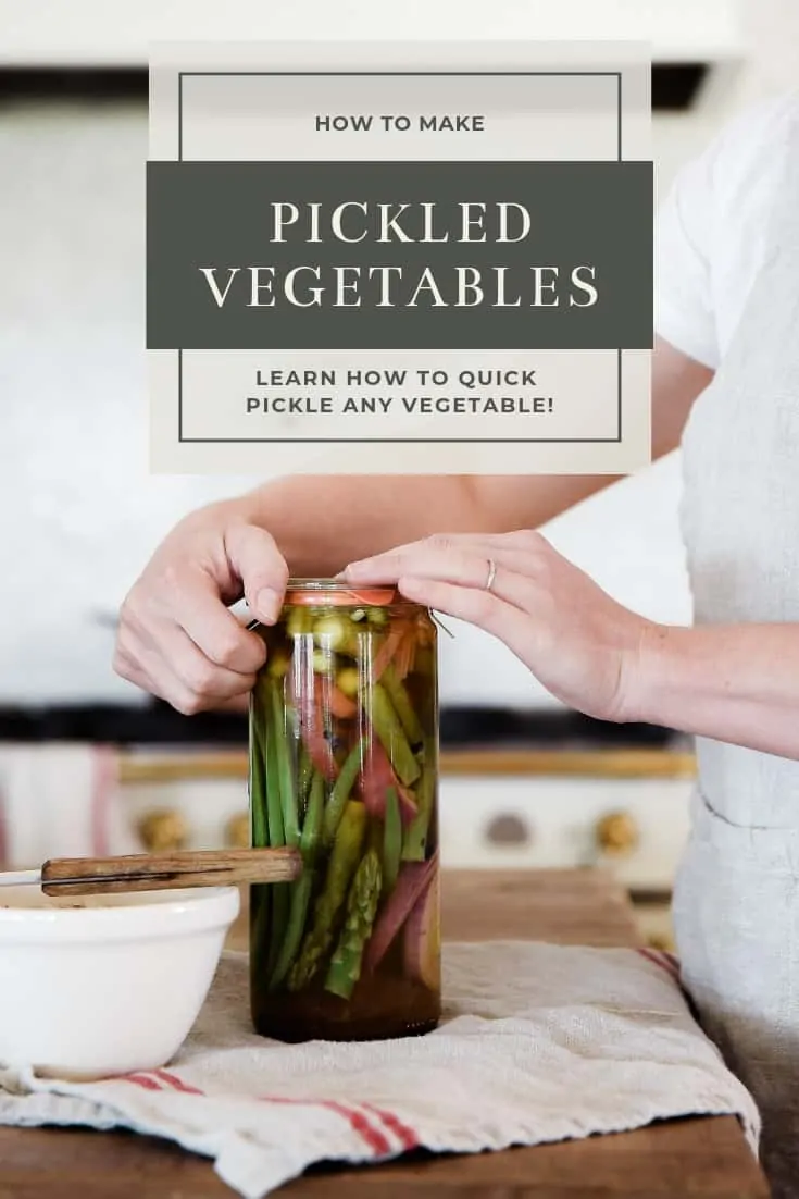 Learn how to make pickled veggies! Refrigerator pickles are the perfect way to enjoy your summer garden harvest!