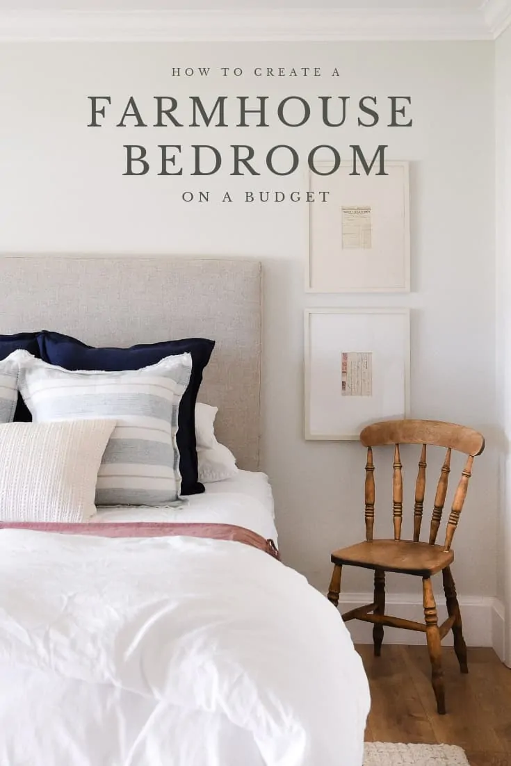 Create a farmhouse bedroom with a mix of antique farmhouse furniture and modern farmhouse decor! 