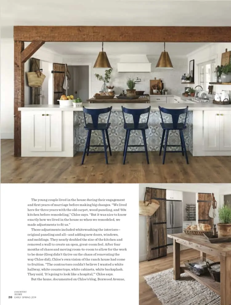 Come take a look into our home through the eyes of photographer Jay Wilde and stylist Lacey Howard in Country Home Magazine’s early spring 2019 edition!