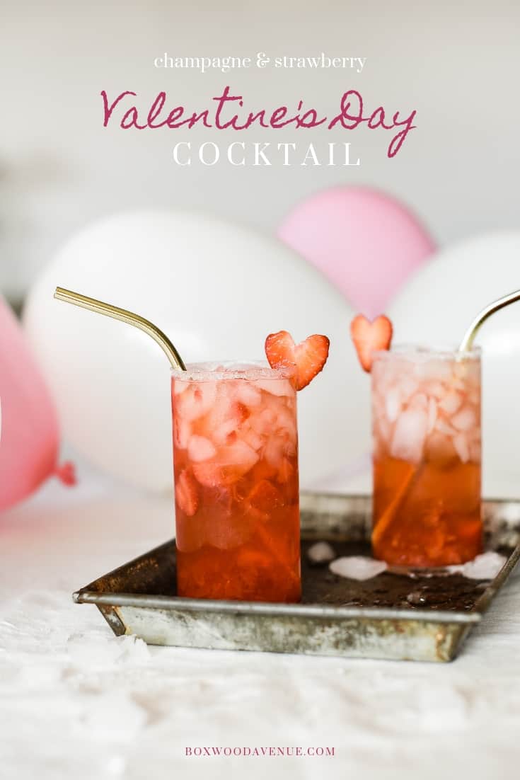 This strawberry champagne cocktail is the perfect thing to serve this Valentine’s Day! Made with crushed strawberries and rosé champagne, you will love this delicious cocktail for Valentine’s Day!