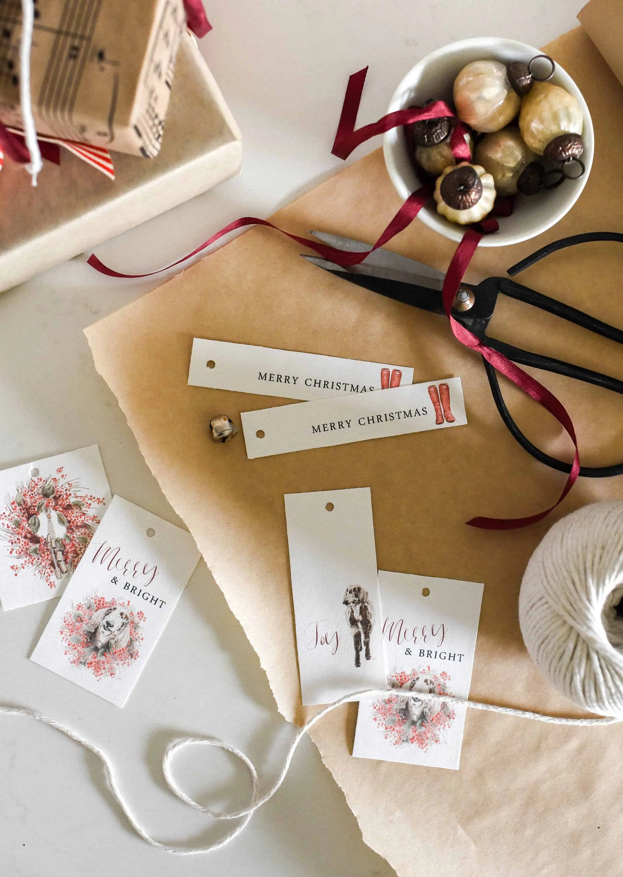 These free printable Christmas tags are the perfect finishing touch to your Christmas packages this year! These tags were hand painted just for Boxwood Avenue readers, and I am so excited to share them with you!