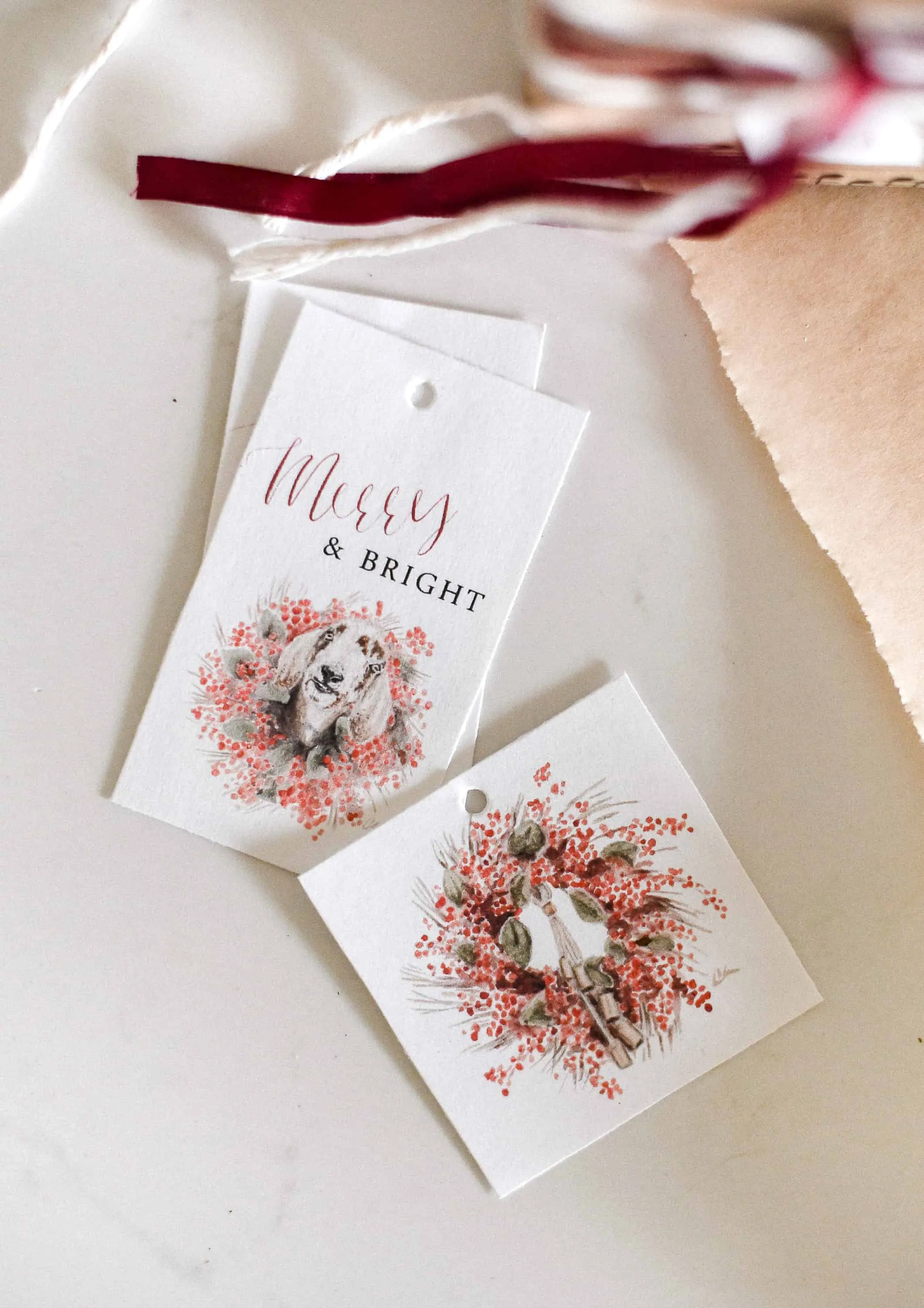 These free printable Christmas tags are the perfect finishing touch to your Christmas packages this year! These tags were hand painted just for Boxwood Avenue readers, and I am so excited to share them with you!