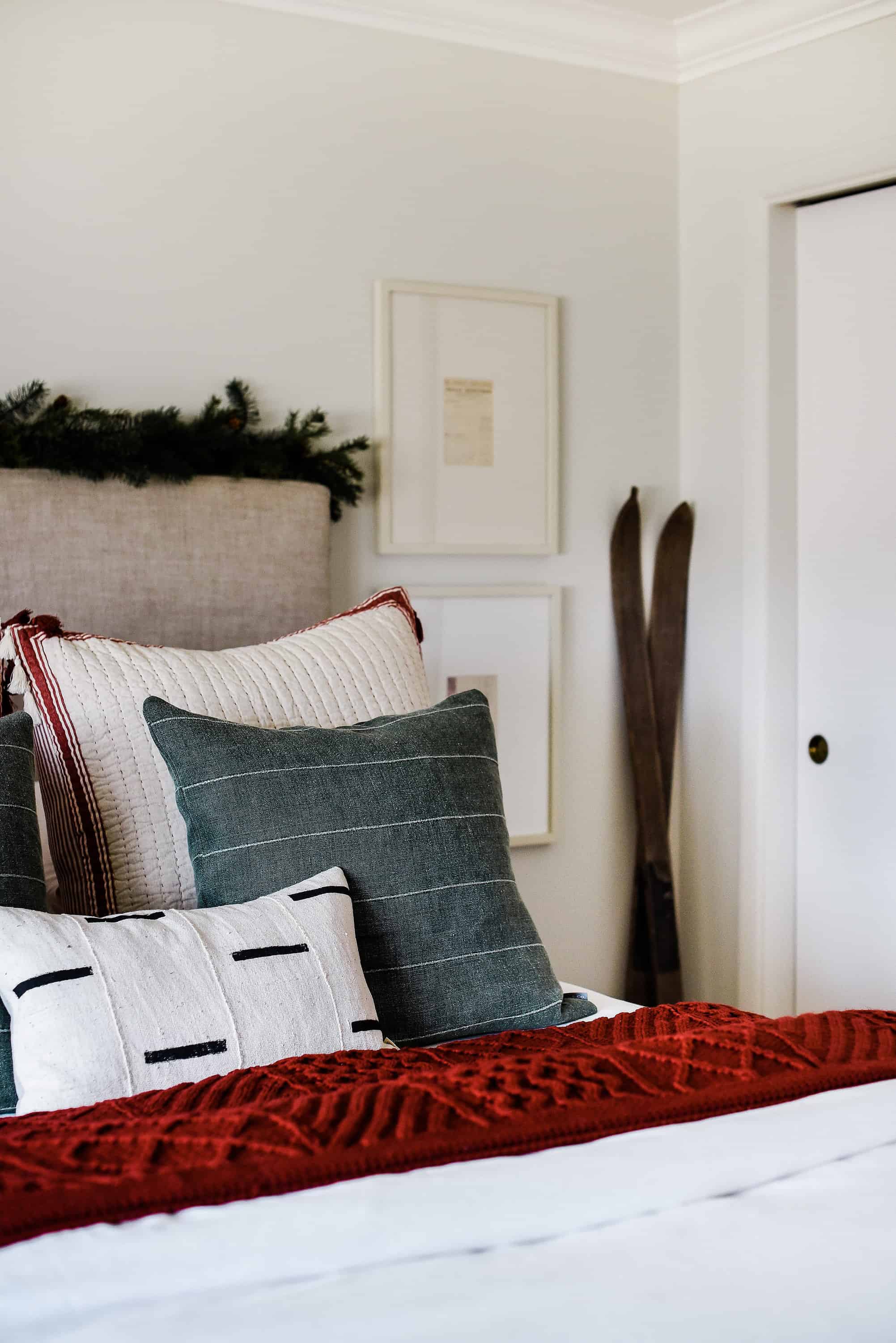 The stars of this Christmas bedroom are heirloom items found in our old farmhouse, I’ve repurposed them to fit with our modern aesthetic while keeping some of the old world charm. Come on in!