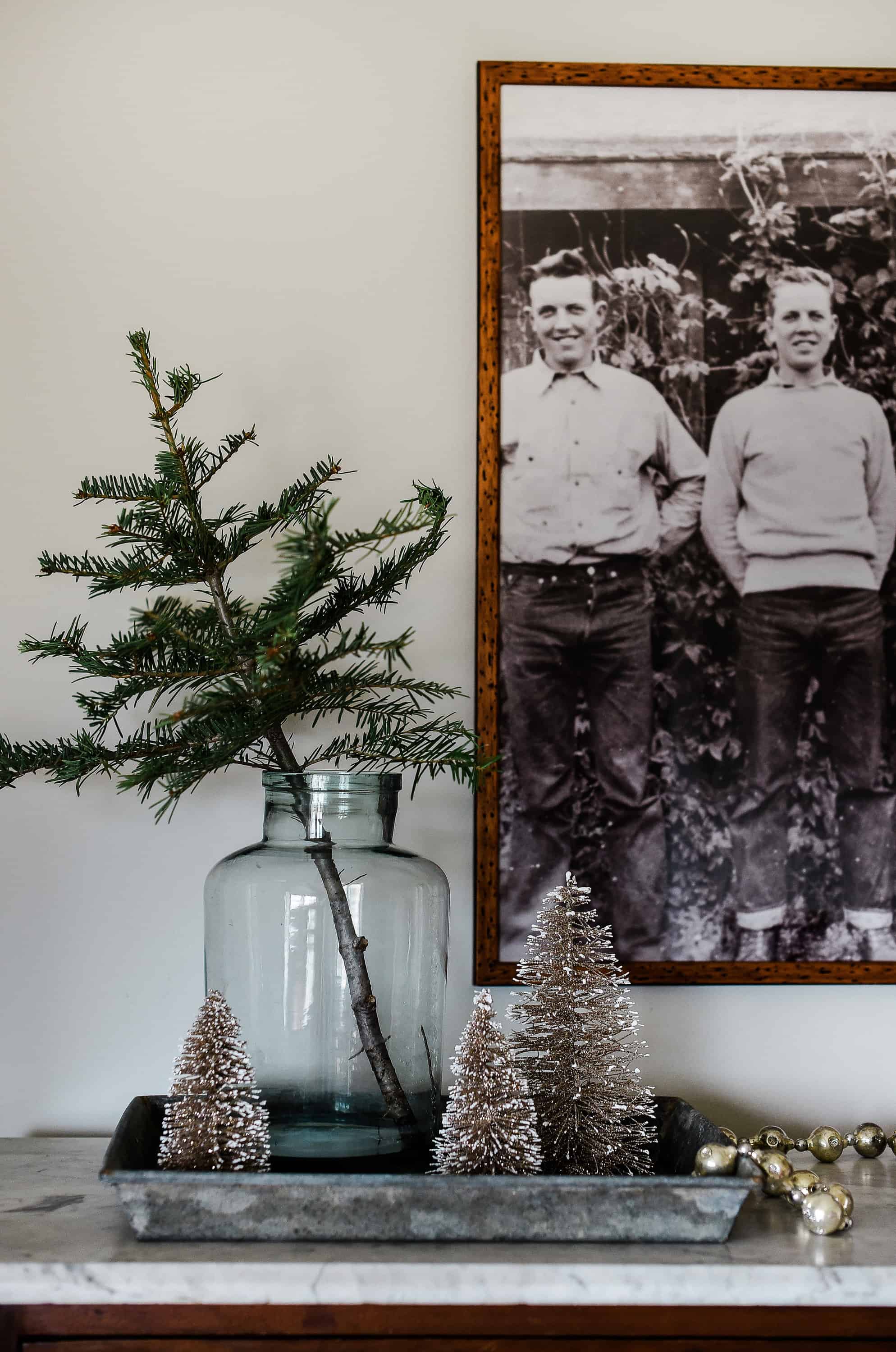 The stars of this Christmas bedroom are heirloom items found in our old farmhouse, I’ve repurposed them to fit with our modern aesthetic while keeping some of the old world charm. Come on in!