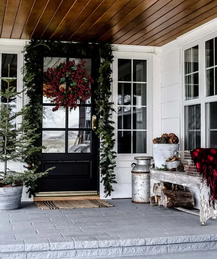 Create your own distressed galvanized buckets with toilet bowl cleaner and sand paper! The perfect home for Christmas trees, pine cones, and holiday decor!
