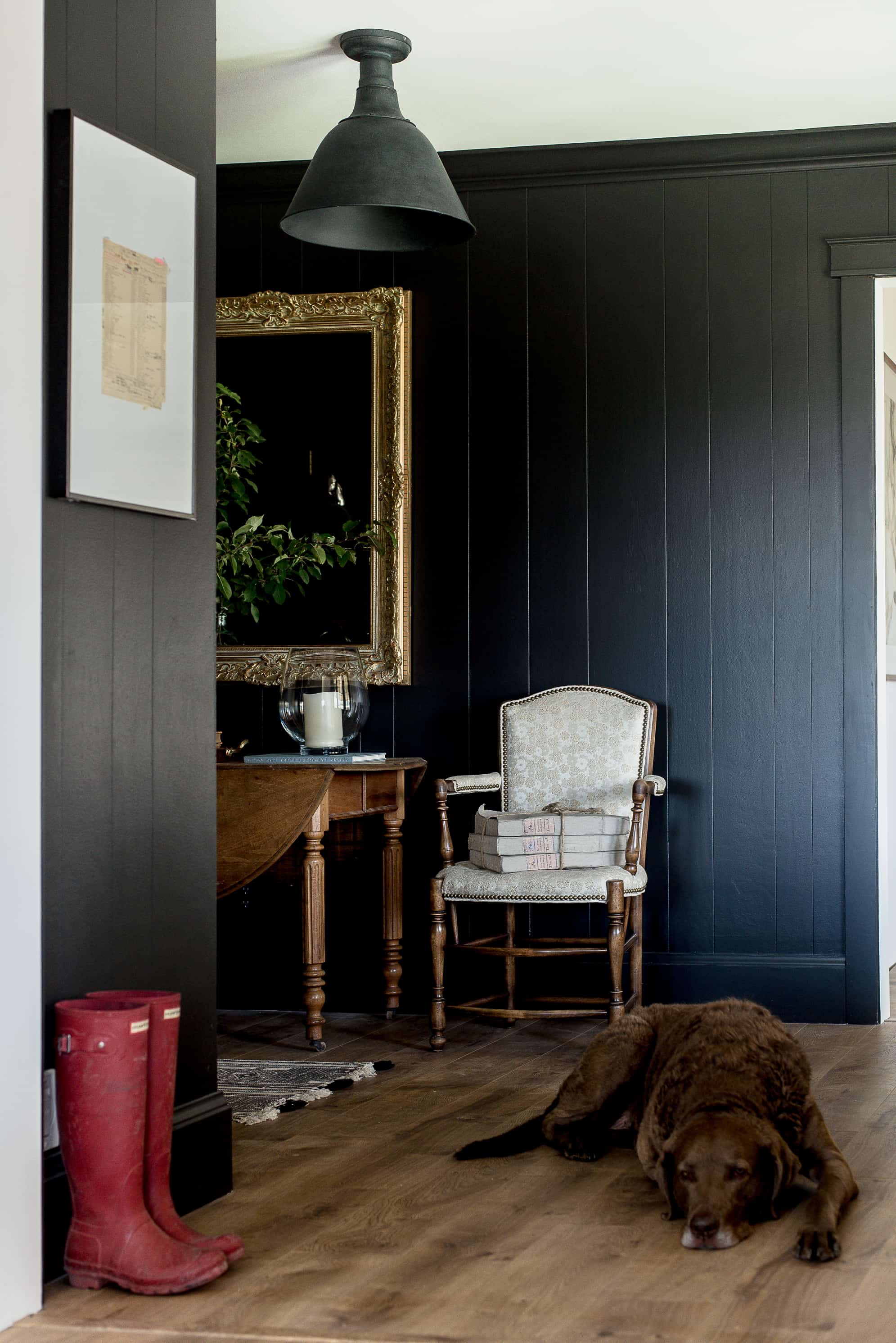 I have been a fan of deep, dark jewel tones for a long time. Actually, one of the first projects my dad and I ever worked on together in my house was simply painting our wood paneled foyer a deep eggplant color. His favorite color is purple, and he is also great at painting, so it was a win-win for us. 