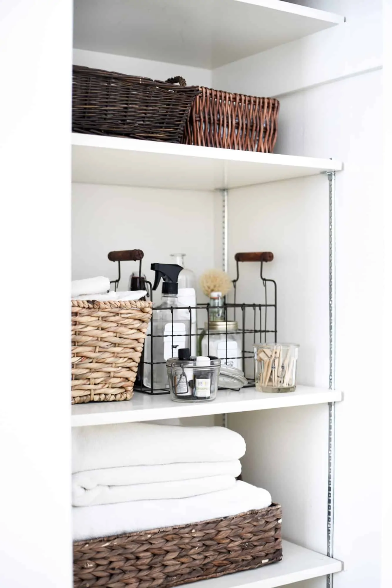 use baskets for closet organization