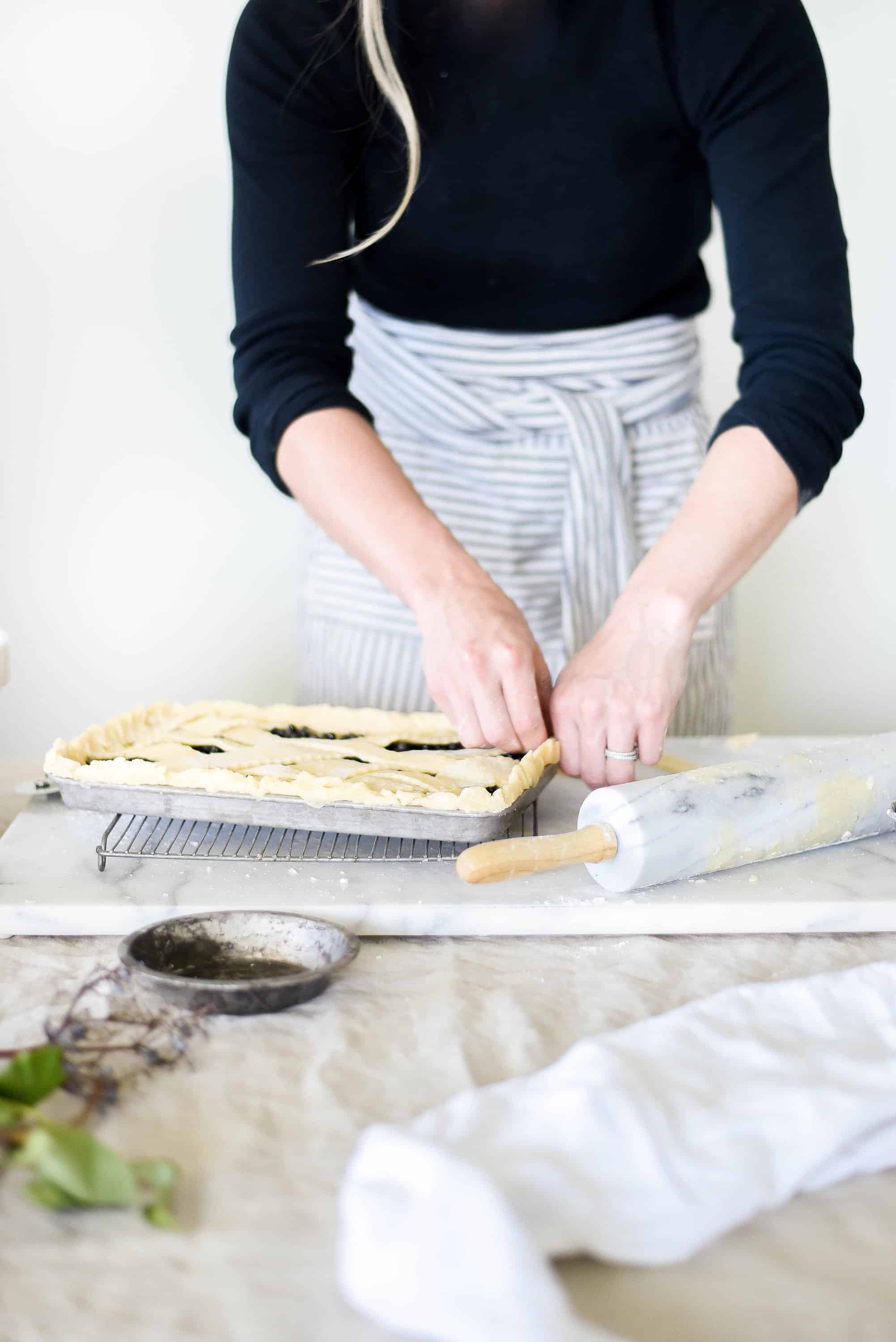 making elderberry pie