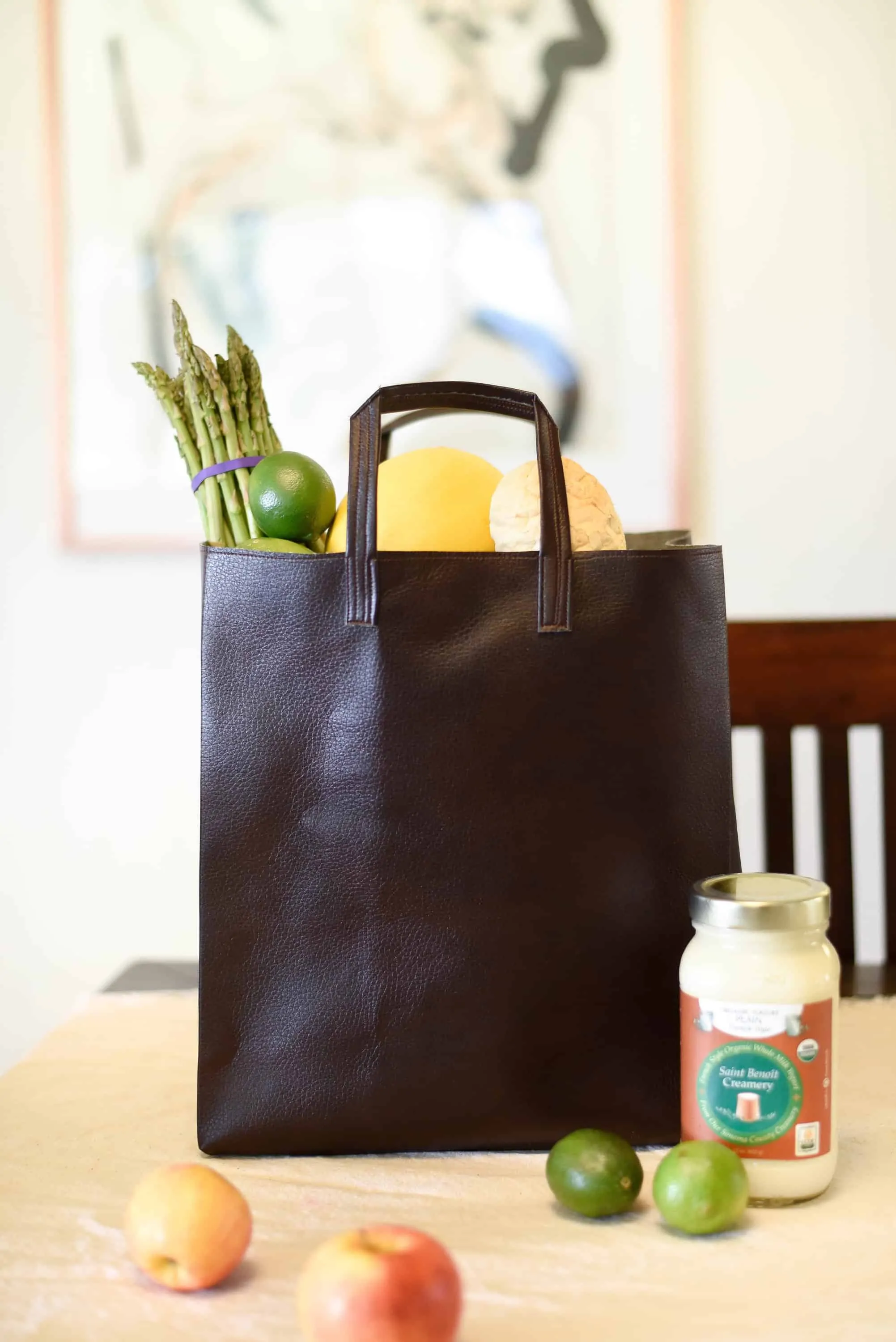 DIY Faux Leather Market Tote - Boxwood Ave.