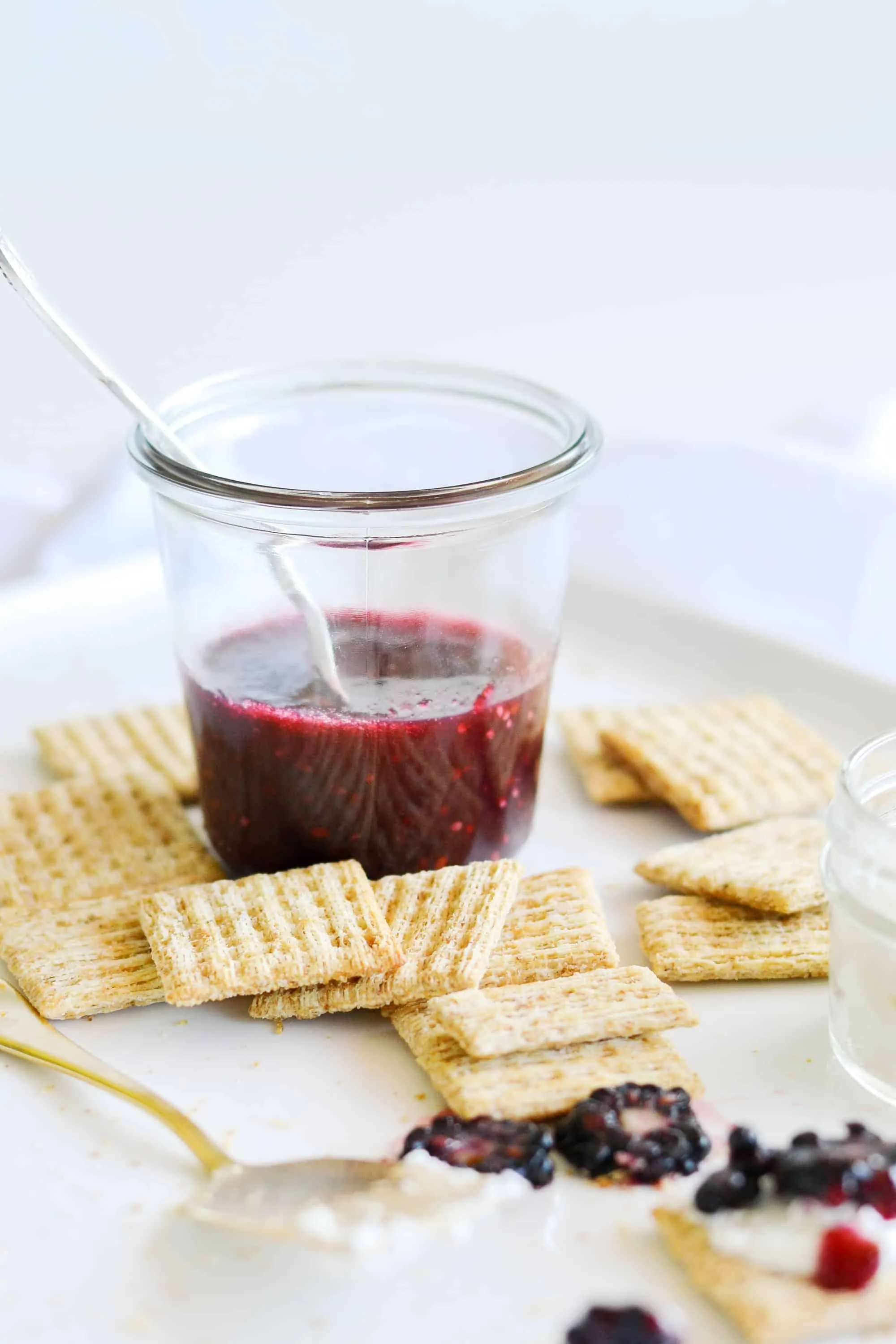 Plate full of triscuits