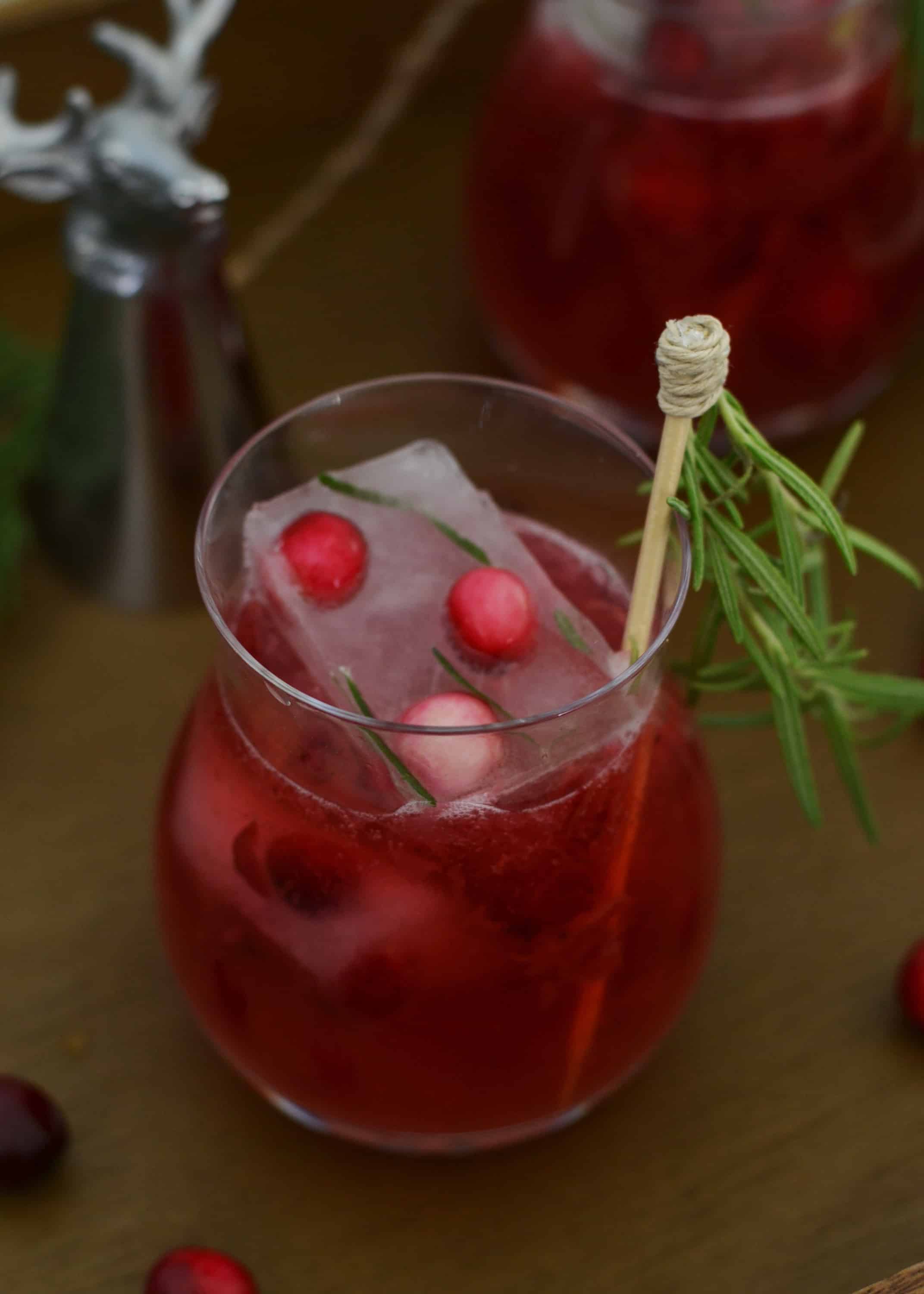 Cranberry Gin Cocktail with Rosemary Simple Syrup - Boxwood Ave