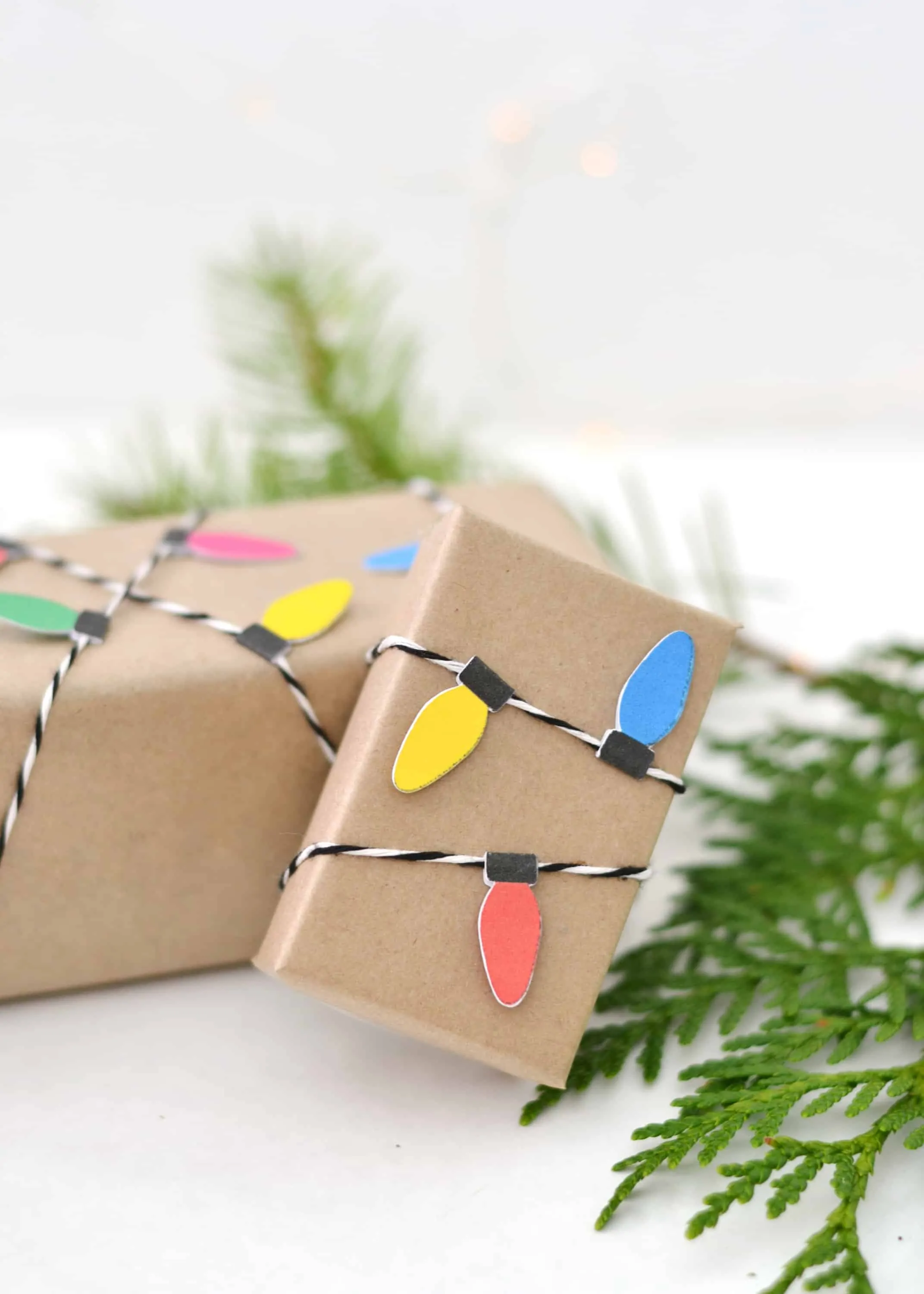 DIY Holiday Lights Wrapping Paper, Crafts