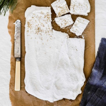 Homemade Marshmallows on Parchment Paper