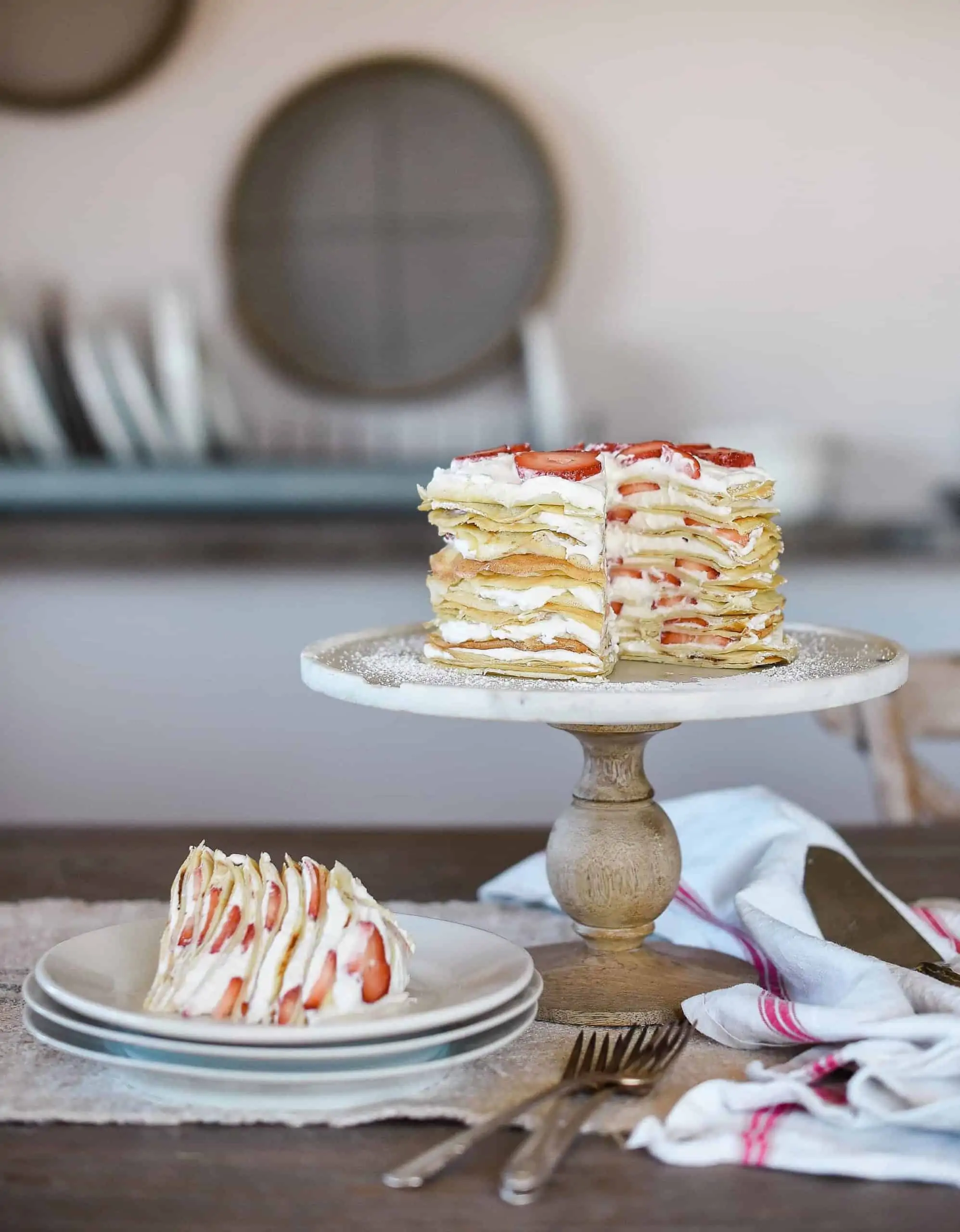 Strawberries and Cream Crepe Cake - Completely Delicious