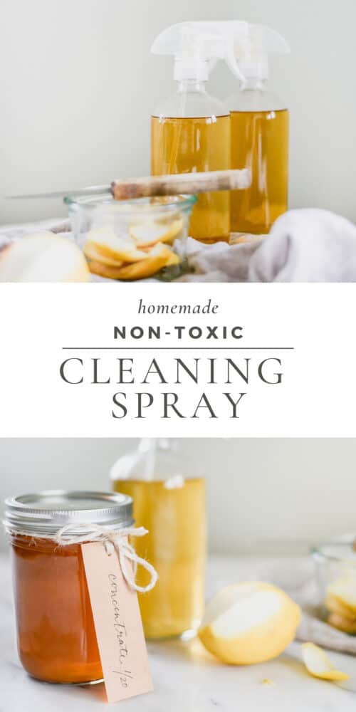 Glass Bottles with Homemade Countertop Spray