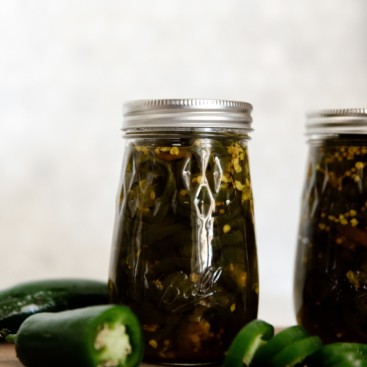 Canned jalapeños in Cowboy Candy recipe