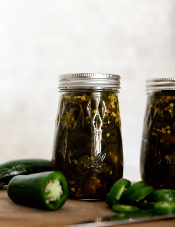 Canned jalapeños in Cowboy Candy recipe