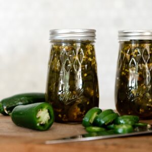 Canned jalapeños in Cowboy Candy recipe