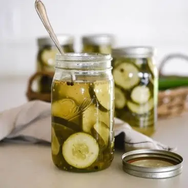Jar of bread & butter pickles