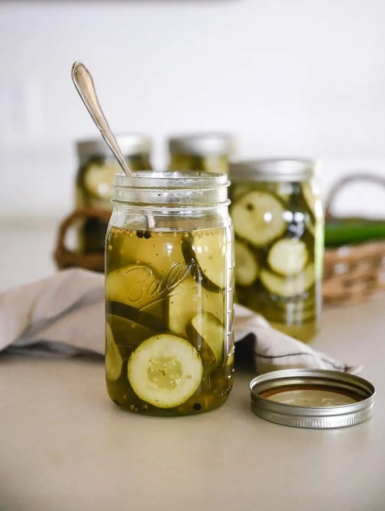 bread & butter pickles in jar