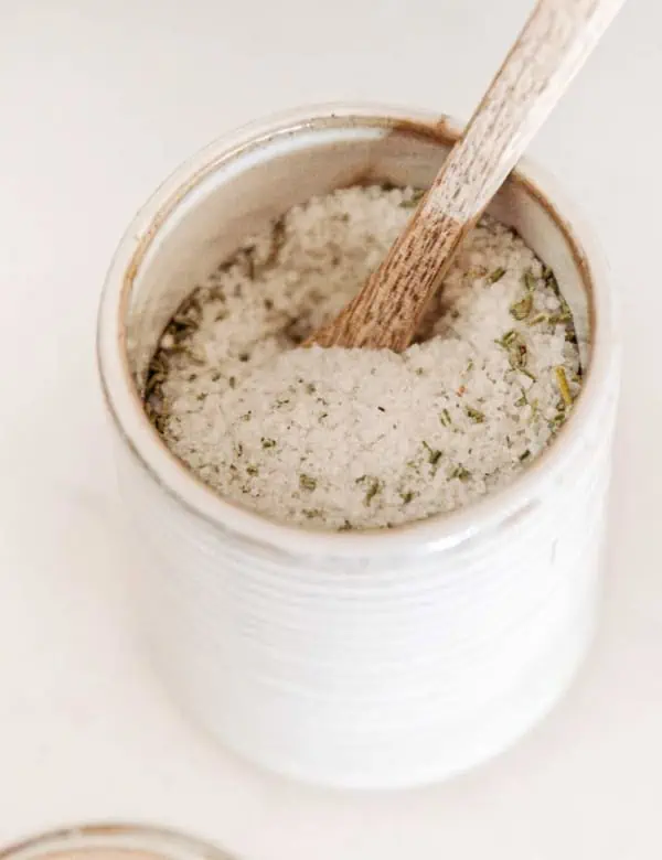 Jar of Rosemary Salt in Ball Canning Mason Jar