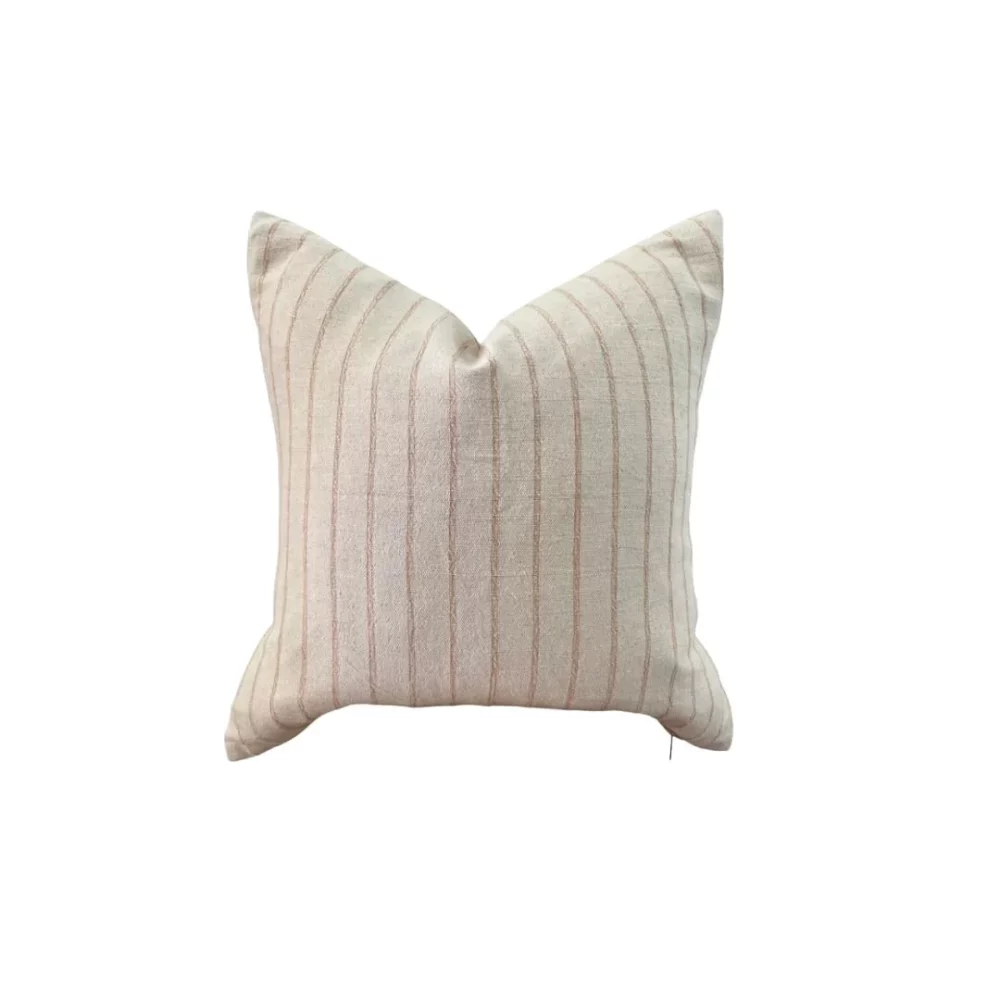 soft red and cream striped pillow