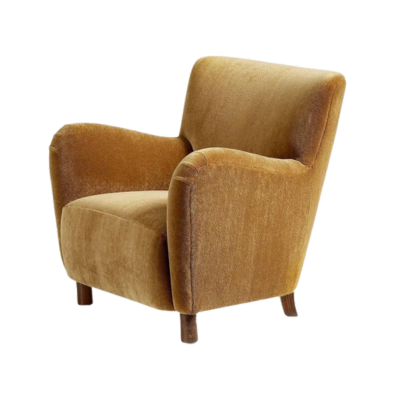 Custom Made Model 54 Mohair Velvet Lounge Chair