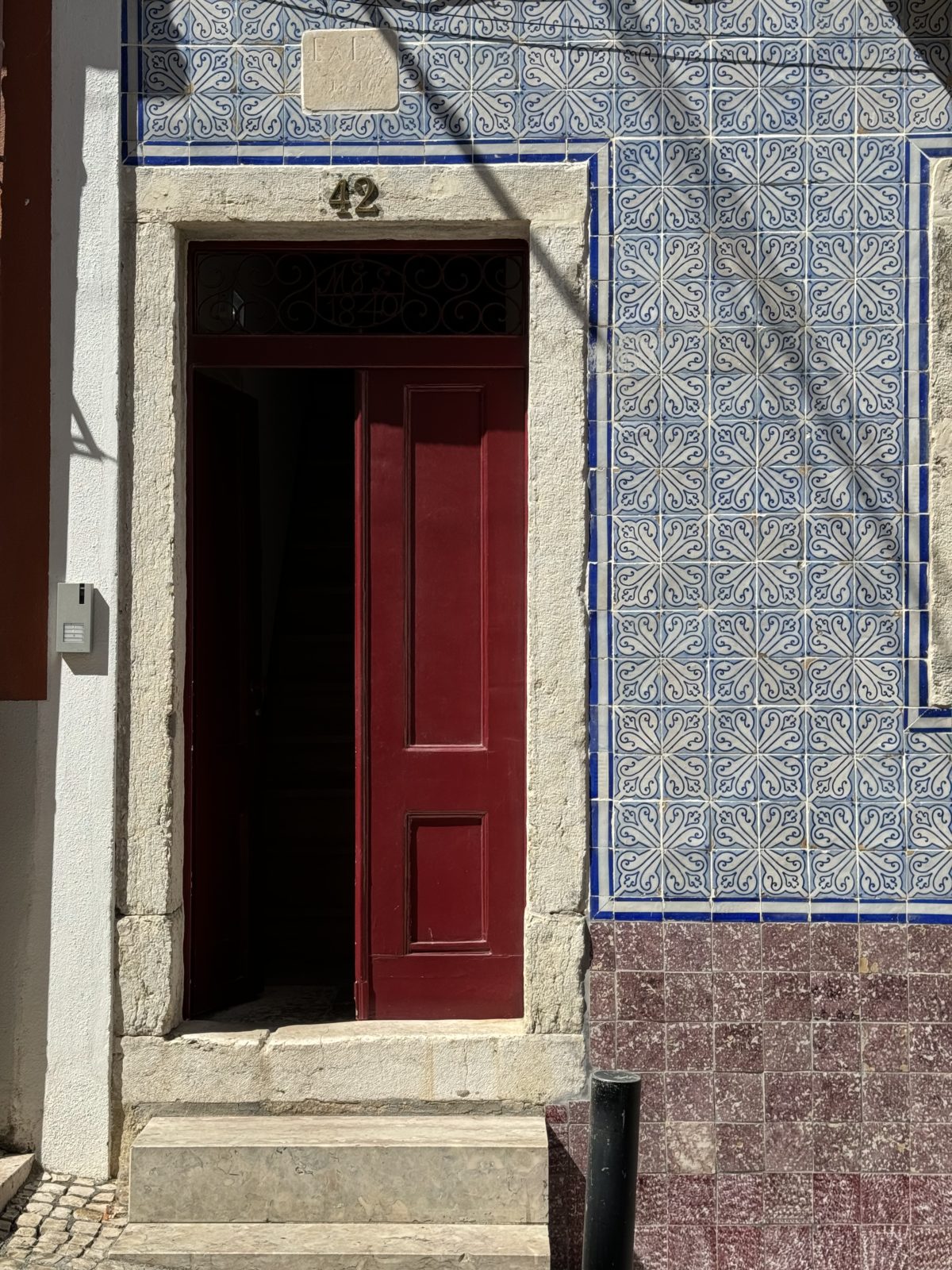 Beautiful exterior door painted red.