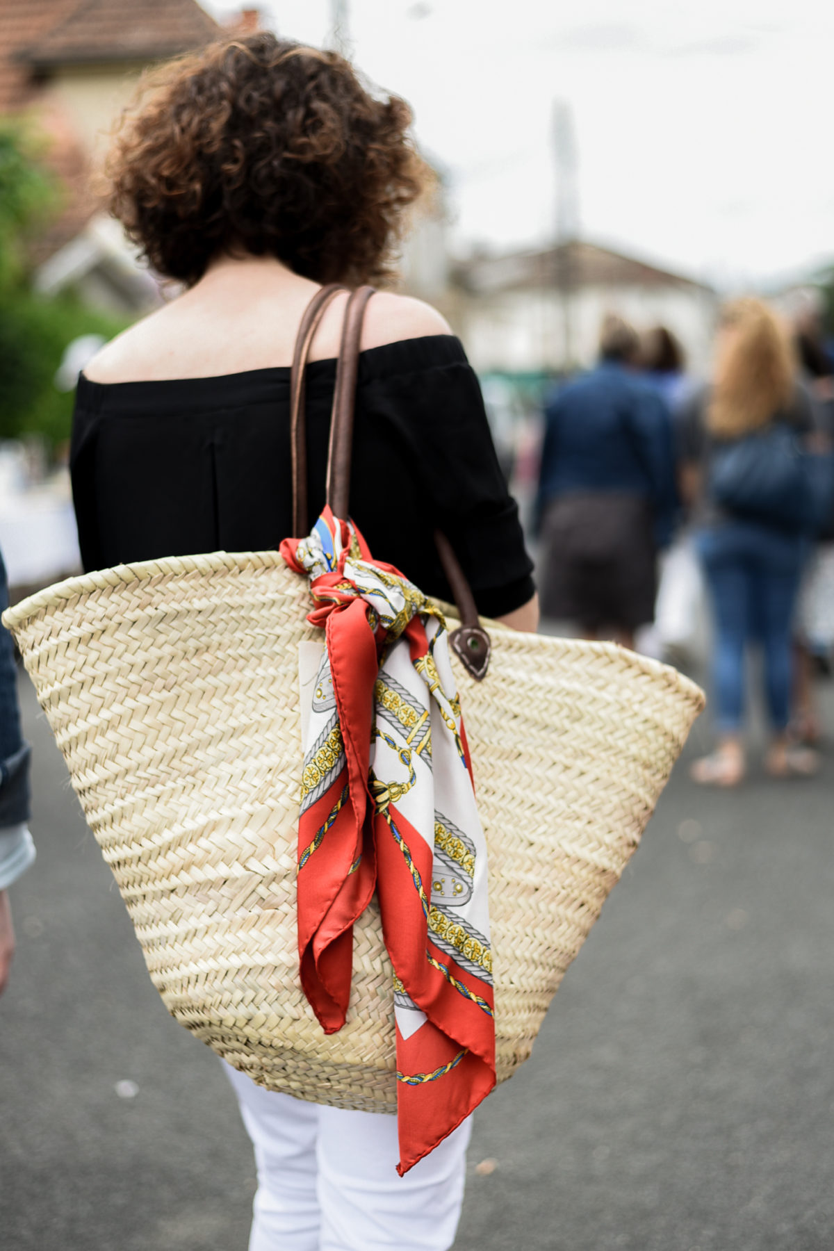 A market bag with a silk scarf in Provence.