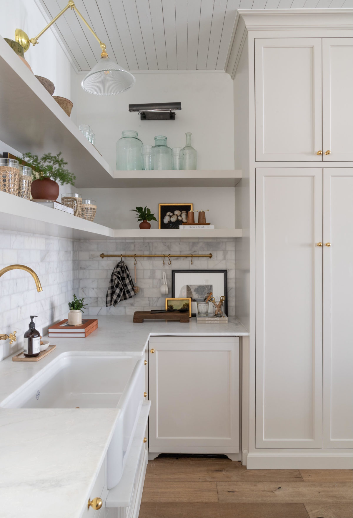 Pure White Paint by Sherwin Williams on a kitchen wall