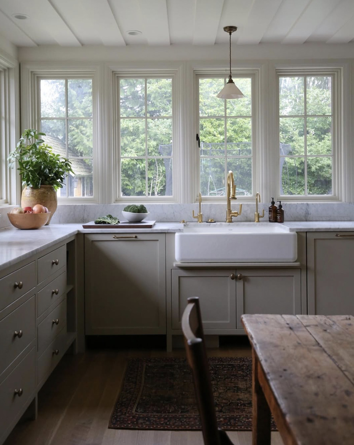 Farrow & Ball Old White Paint Color in a Kitchen