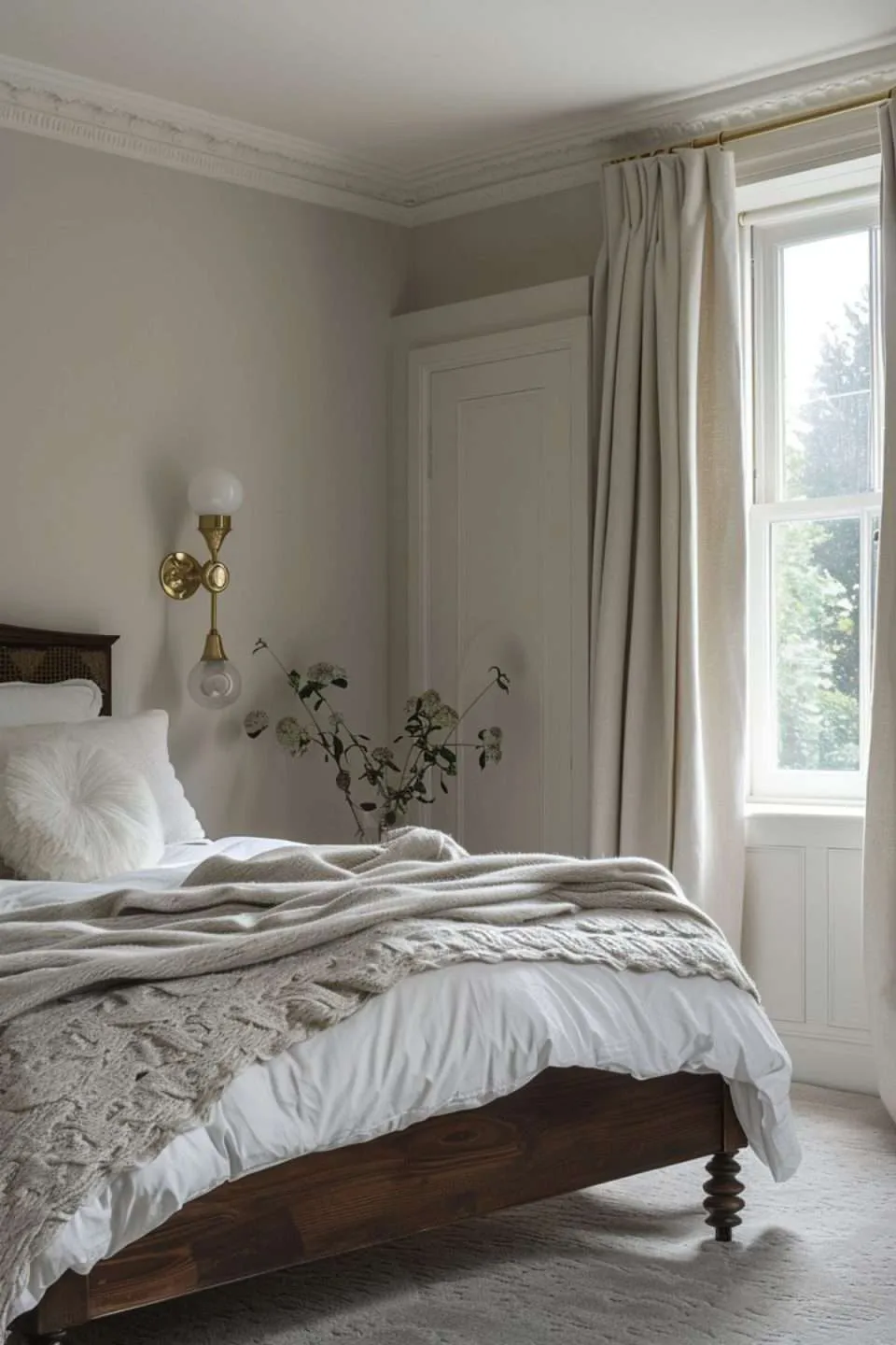 Farrow & Ball Skimming Stone Paint Color in a Bedroom