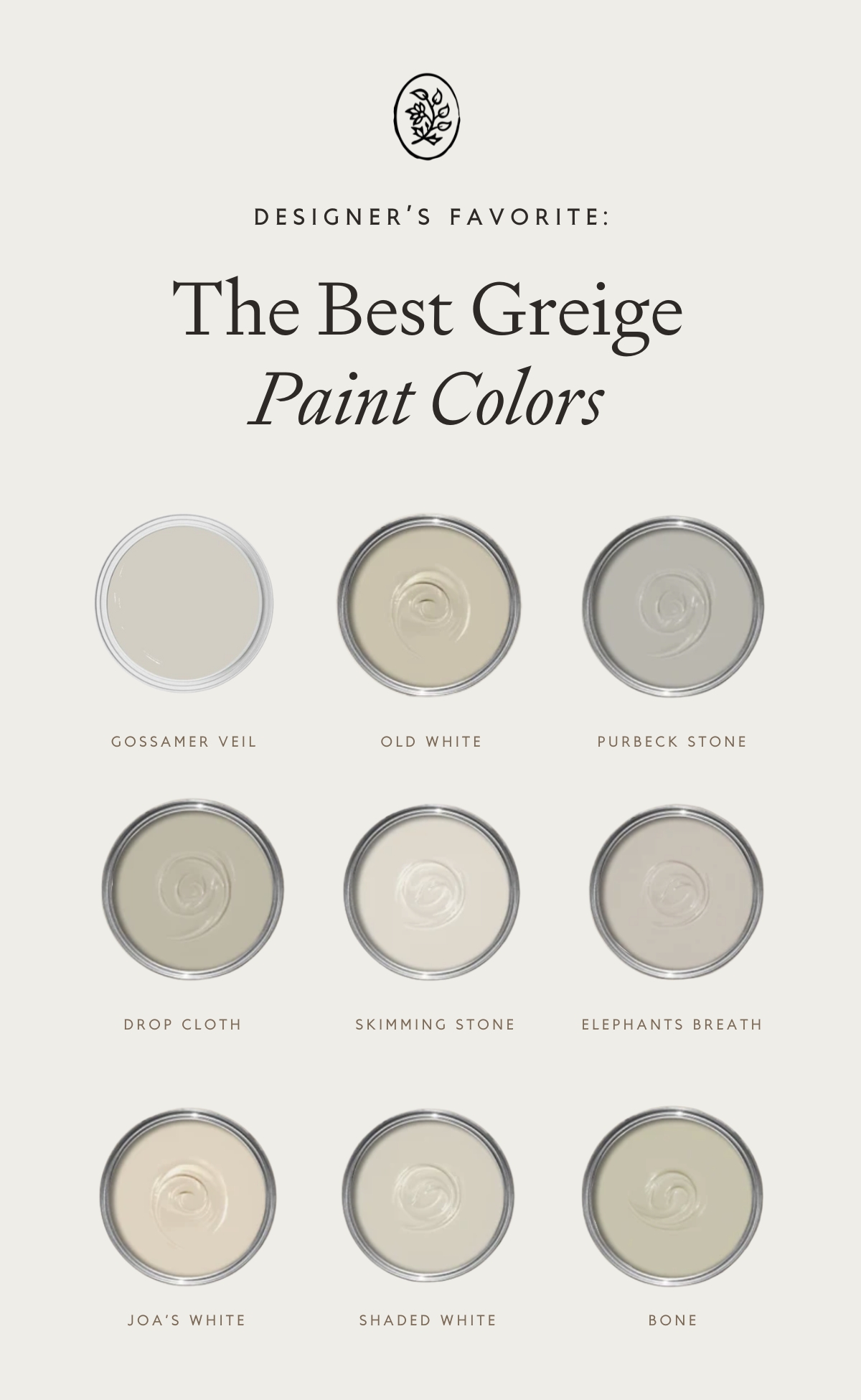 Greige Paint Color Pallete